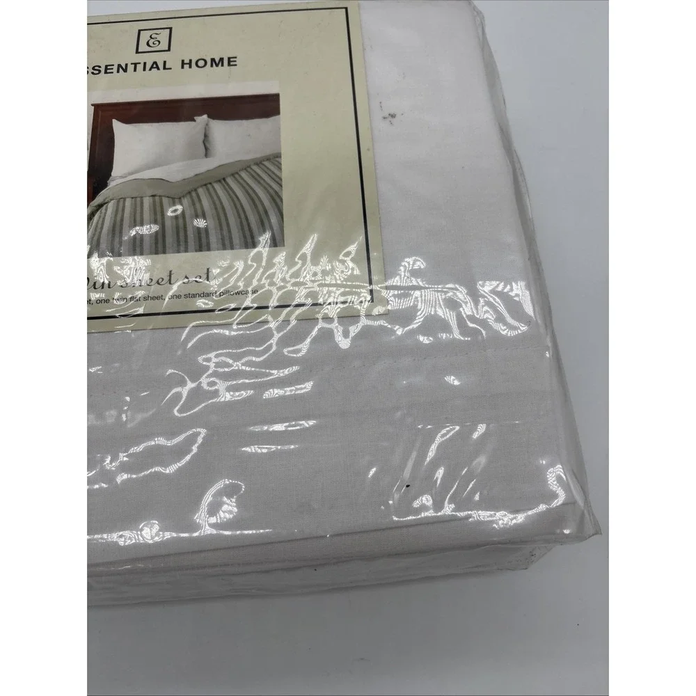Vintage Kmart Essential Home White Twin Sheet Set Cotton Blend